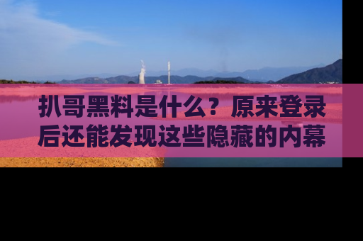 扒哥黑料是什么？原来登录后还能发现这些隐藏的内幕！