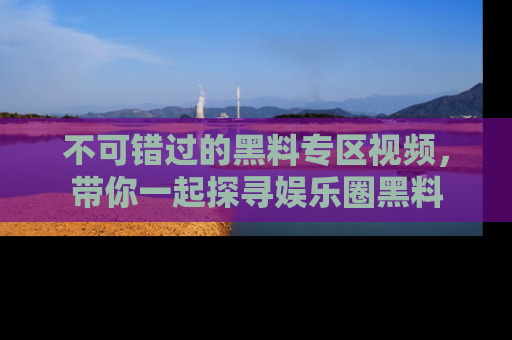 不可错过的黑料专区视频，带你一起探寻娱乐圈黑料
