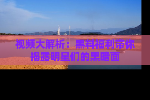 视频大解析:黑料福利带你揭露明星们的黑暗面