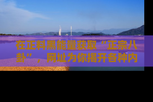 在正料黑能量获取“正宗八卦”,网址为你揭开各种内幕故事!