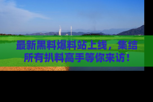 最新黑料爆料站上线,集结所有扒料高手等你来访!